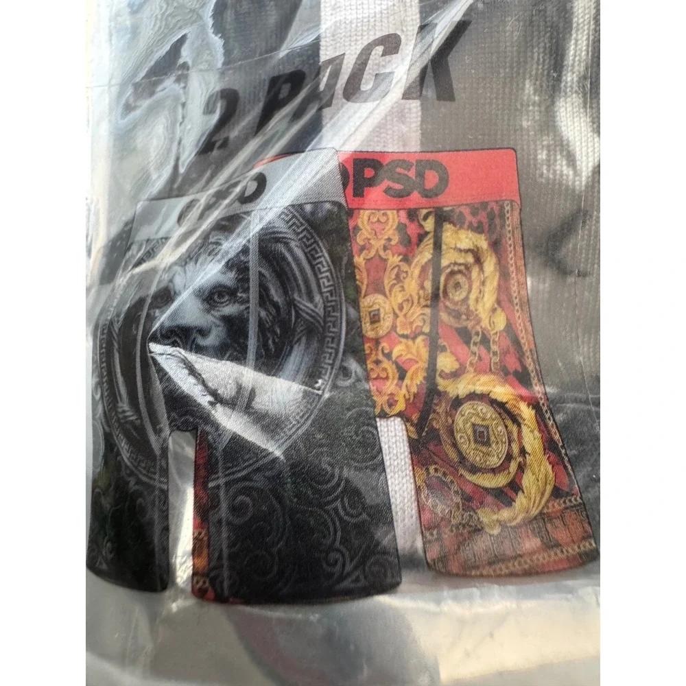 PSD Men Boxer Briefs 2-Pack XS Lion Baroque Red Print Underwear New